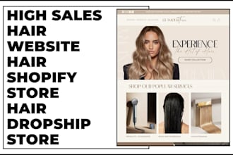 design high sales hair website hair shopify store hair dropshipping store