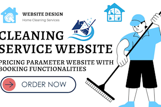 design cleaning service business website booking koala pricing parameter website