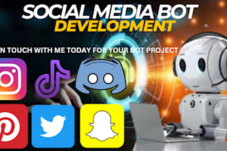 automated snapchat bot, tiktok bot, instagram bot, social media bot, chatbot