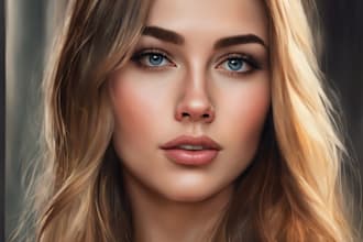 make realistic digital oil portrait painting