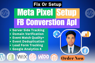 setup meta pixel, facebook conversion API, ga4 with GTM