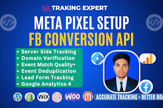 setup meta pixel, facebook conversion API, ga4 with GTM