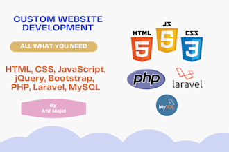 develop, fix custom PHP, laravel, mysql website