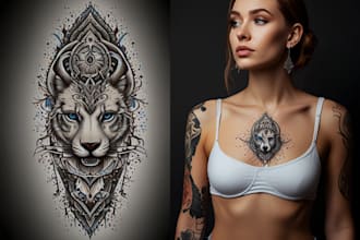 create unique custom tattoo any tattoo desing, tattoo artist