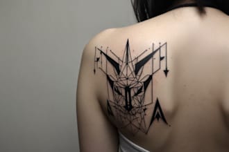 create black and white minimalist tattoo