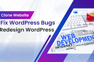 clone, redesign, fix wordpress bugs and provide wp help