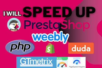 speed up prestashop duda php and shopify website or online store