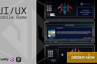 design clean and responsive unity game UI UX mobile or PC