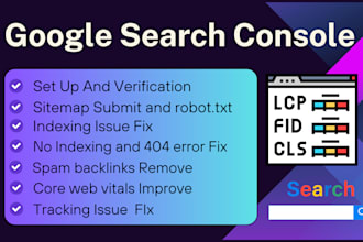 fix google indexing issue, search console errors, set up analytics, ga4, GTM