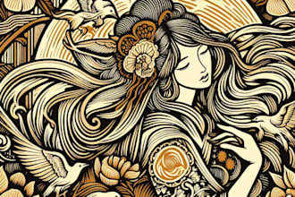 create artistic linocut illustration in my style