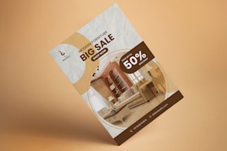 design professional flyer, poster, bifold, trifold brochure