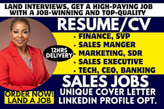 craft resume for sales, sales executive, sales manager, finance, marketing, sdr