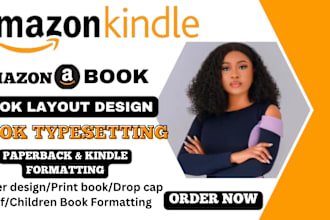 book layout design, kindle book formatting, typesetting, for amazon kdp
