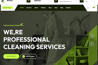 build cleaning service website for house, office, lawn
