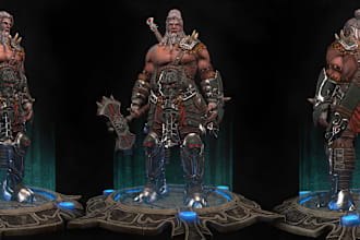 3d sci fi mech cyberpunk cyborg character modeling 3d realistic armor for game