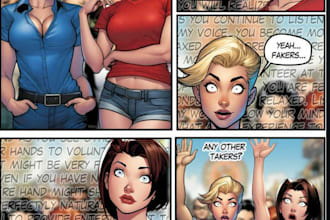 do a professional comic page, nsfw comic page, illustration and cover page