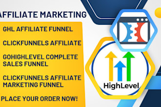 create clickfunnel, gohighlevel affiliate marketing funnel