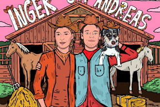 hand draw characters in 3d for wallart, podcast covers, youtube covers or merch