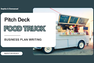create a bank loan food truck startup restaurant business plan design food deck