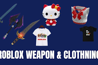 do  3d roblox accessories, hat, garments, clothes, hair, belts, weapons gears