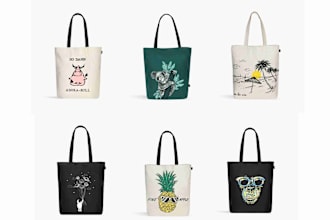 custom tote bag designing with quirky cute art prints