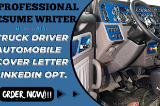 write you truck driver, automobile, cover letter, linkedin optimization