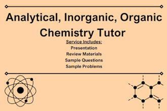 do tutoring and teaching topics under analytical, organic, and inorganic chemist