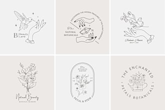do custom boho botanical feminine hand drawn logo design