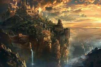create a environmental concept art and illustrations