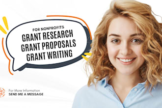 do grant research, grant writing of grant proposals for nonprofit organizations
