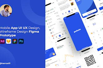 design mobile app UI UX, wireframe design, figma prototype