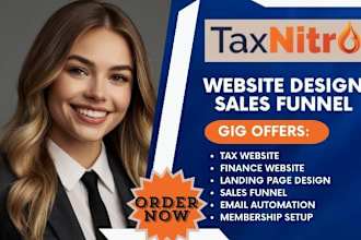squarespace website landing page design tax website finance website sales funnel