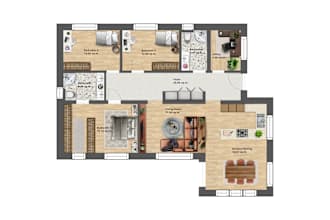 create 2d colored and textured floor plan