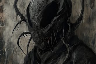 draw a horror art, monster or fantasy character art