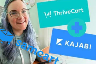 build sales funnel, thrivecart, samcart, katra, and kajabi website