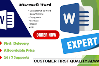 format and type microsoft word documents for your