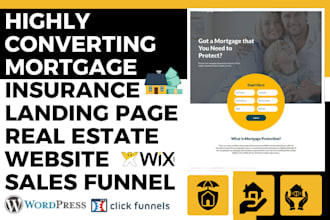 design mortgage insurance landing page real estate website mortgage sales funnel