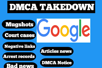 permanently remove mugshots cases articles news delete negative links on google