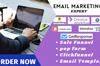 setup getresponse email marketing campaign mailchimp, integrate clickfunnels