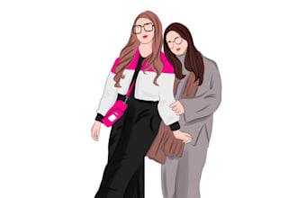 draw minimalist faceless portraits