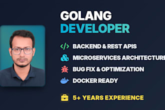 develop or fix golang backend, rest API, microservices