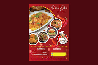 design professional food flyer, food menu, and restaurant menu