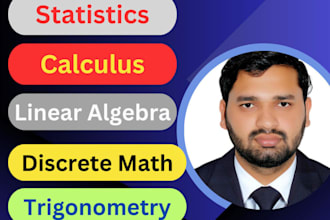 be your expert math tutor for algebra, calculus, statistics, and discrete math