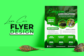 design professional lawn care flyer, eddm postcard for landscape business