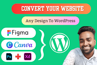 develop canva or figma to wordpress website