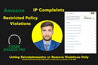 remove ip violations, reinstate all listings amazon account