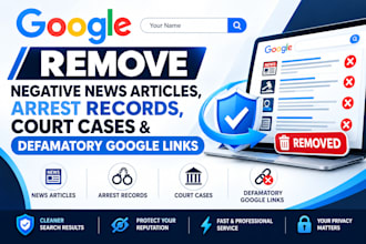 remove mugshots,delete negative links,erase bad articles false news from google