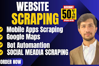 do web scraping ,data scraping and bot automation of any website in 24hr