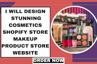 design stunning cosmetics shopify store makeup product store website