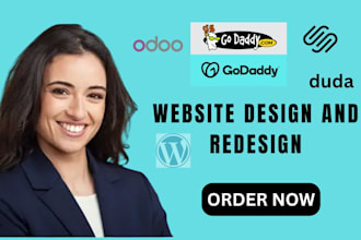 godaddy website bluehost, odoo duda squarespace  website design and redesign